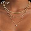 Lnngy Collana con Pendente Solitario in Moissanite Certificata Lnngy 0.5ct-2ct, Catena Cubana Multistrato per Donne, Gioielli Choker