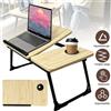 NONE Tavolino pieghevole per laptop con 5 livelli di altezza, portabicchieri, striscia di protezione laterale, tavolino per tablet, tavolino da letto, vassoio da letto, tavolino per notebook, tavolino per