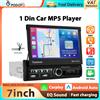 Podofo Autoradio con Schermo Retrattile Automatico da 7'', Carplay Wireless, Android Auto, 1Din, Lettore MP5, Bluetooth, FM/RDS, Equalizzatore Audio, Lettore Multimediale USB