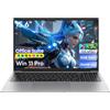 KUU Laptop da 15,6 pollici, processore Intel Celeron N4000, 8 GB di RAM, SSD da 256 GB, schermo Full HD 1920 x 1080, apertura e chiusura a 180 gradi, WiFi 5, mini HDMI, slot per scheda TF, USB 3.0,