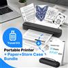 POLONO Stampante termica wireless portatile D810B + custodia da viaggio + 20 fogli di carta termica - Stampante mobile wireless senza inchiostro, supporta carta formato US Letter e carta formato A4, batteria
