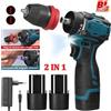 Vremota Trapano Avvitatore Elettrico Brushless 2-IN-1 45N.M, Trapano a Impatto Portatile Senza Fili per Lavorazione del Legno e Fai-da-Te con 2 Batterie