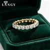 Lnngy Anello Eternity in Moissanite Certificato Lnngy da 4MM, Fede Nuziale in Oro 14k per Donne, Anello Impilabile Scintillante, Accessori di Gioielleria