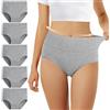 FALARY Mutande Vita Alta Donna in Cotone, Pacco da 5