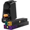 Nespresso De'Longhi Nespresso Essenza Mini EN85.B + 5 confezioni diverse di capsule di caffè, Sistema Capsule Nespresso, Serbatoio acqua 0.6L, Design Compatto, Pressione 19 Bar, 1150W, Nera