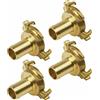 Meister Raccordo rapido per tubo, 4 pezzi, in ottone, connettore per tubo da ¾", distanza tra gli artigli di 40 mm, adatto per acqua potabile secondo DVGW