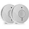 FireAngel 2 rilevatori Fumo Ottico Q-label - Allarme Antincendio con Batteria da 10 Anni per Casa, Pulsante Test/Silenzioso - Sostituto Modelli ST-622/ST-620 - Sensore Fumo Precoce - Bianco