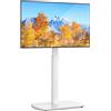 Selius Supporto a pavimento per TV bianco - Montaggio a pavimento per schermi da 32-70 pollici - Standard VESA da 100x100 a 400x400 mm - Base in vetro - Orientabile e regolabile in altezza