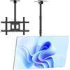 Selius Supporto a soffitto per televisore, inclinabile, per schermi da 32-80 pollici, con capacità di carico massima di 68,2 kg, in acciaio inossidabile, colore nero, adatto sia per monitor che per televisori