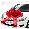 Aosiingarx Fiocco Regalo Gigante per Auto 58 cm/23pollice, Impermeabile | Fiocco regalo grande rosso con strisce adesive e ventose, fiocco grande per auto adatto per feste e decorazioni per auto