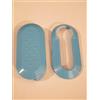 Car Passion Cover Chiave Guscio Compatibile con Fiat 500 Punto EVO Bravo Panda 500L Lancia Y Ypsilon Musa Delta Scocca (Azzurro Lucido)