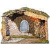 ROSSI ROSA Capanna Presepe 42x19x30cm con Luce - Scenografia Natalizia