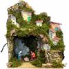 ROSSI ROSA Presepe: 20x14x26 cm, Natività 6 cm con Luci