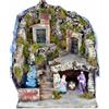 ROSSI ROSA Presepe Illuminato con Luci e Cascata Funzionante Natività H10 cm