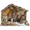 ROSSI ROSA Capanna Presepe Illuminato con Luce Led e Natività H16 cm 60x34x43