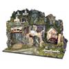 ROSSI ROSA Presepe Illuminato con Mulino ad Acqua Luci LED e Pompa 60x34x44 cm