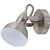 BRILONER Faretto orientabile, Lampada da Parete, Attacco per Lampadina E14 Max. 40W Non Inclusa, Paralume Ø10.5cm, Luce da Muro in Metallo satina, Bianco Satinato, 15.6 x 10 x 15.6 cm