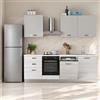 LIBEROSHOPPING Cucina 240 cm revesibile mobile per lavastoviglie Bianco e Grigio