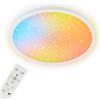 Briloner - Plafoniera LED AuraGlow Cielo Stellato Dimmerabile 37cm Bianco | AuraGlow, Effetto Backlight, Cambio Colore, Telecomando, Plafoniera, Lampada Soggiorno, Lampada Camera