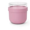 Brabantia Make & Take Contenitore rotondo, Ciotola colazione 0,5L con coperchio a vite (180 ml), Tazza colazione con chiusura ermetica, Porta yogurt per congelatore e microonde, Lilac Pink
