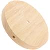 NULYLU Base in Legno Massello per Lampada da Tavolo Rotonda DIY | Fori Passacavo, senza Bave, Installazione Semplice, per Studio e Ufficio, Colore Cachi