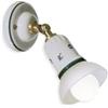 Ferroluce Applique Classica Savona Ceramica E Ottone Satinato Decorato Filo Blu 1 Luce E14