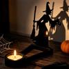 PHMING Candelabri di Halloween, 17 × 13 cm Acrilico Supporto per Candela | Nero Portacandele, A Forma di Strega, Adatto per Decorazioni di Halloween e per Fare Regali