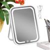 Generico Specchio Da Trucco Con Specchietto Beauty Portatile Dimmerabile A 3 Colori | Specchio da toeletta illuminato ricaricabile con controllo touch Per Dormitorio Hotel Scrivania Viaggio Toeletta Camera