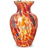 MurArt Vaso in Vetro di Murano Alto 13cm Rosso Collezione Gardenia in Vetro Soffiato a Mano in Lavorazione Artigianale