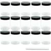 SZXMDKH 15Pezzi Contenitori Alimentari, Barattoli Cucina, Contenitori Ermetici Plastica Trasparente con Copertura Nera per la Conservazione Ideale per Zucchero, Biscotti, caffè, Pasta Senza BPA(250 ml)