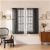KHDULQ 2 Pezzi Tende in pizzo nero Goth Victorian Kitchen Lace Curtain | 100*100CM Stile Vintage Panel Halloween Short Curtains Tende Velate Tende Gotiche Uniche per Soggiorno e Camera da Letto