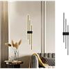 TOT ELECTRIC Applique led 23W Nero 3 stecche bastoni lineare design moderno Luce Naturale 4000k a parete