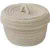 TOKYMOON 15 x 9,9 cm, piccola corda di cotone intrecciata rotonda per bambini, con coperchio, per lavanderia, camera da letto, bagno, cestino portaoggetti per animali domestici