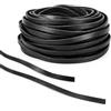 PDKKFF di nastro in pelle, piatto, in ecopelle (nero, 12mx5mmx1.6mm) | Nastro in pelle piatto, al metro, in ecopelle, per cinture, gioielli, borse, fai da te (spessore 1,6 mm)