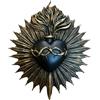 Generico Decorazione da parete con cuore sacro, placca da parete con cuori sacri in resina vintage, ornamento artistico con scultura goticas del cuore di Gesù cattolico per la decorazione della casa del'hotel