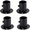 AYGCI 4 Pezzi Supporto Asta Armadio a Forma di U in Acciaio INOX Supporto per Asta per Tende Closet Asta Estremità Supporti Flangia Supporto Barra con Viti (Nero 19mm)