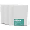 EXERZ Tele per pittura 10x15cm set da 4 /Tele d'artista intelaiate/280GSM/Prestirate 100% Cotone/Vuote/Imprimitura tripla/Tre strati di gesso/Prive di acidi/Grana media/spessore 1,7cm