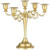 Sziqiqi Candelabro Oro 5 Bracci, in Zinco | Portacandela Vintage per Candele Affusolate, Montaggio Semplice con Istruzioni, Candeliere per Soggiorno, Natale, Matrimonio