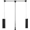 HEARSO Asta for Armadio Abbassabile, con Distanziatore Doppio Buffer e Dispositivo for Risparmiare Manodopera Armadio a Chiusura Morbida Aste Abbassabili Appendiabiti, Adatto for Porte con Cerniere (Size :