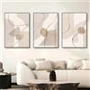 HURCP Set di 3 quadri su tela Poster Astratto Boho Beige Grigio Marrone Nero Linee Moderno Geometrico Minimalista Parete Art Stampe Regalo Camera Da Letto Soggiaorno Dormitorio Galleria Corridoio Decor Imma