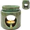 Jinfanshurich Lampada profumata Tealight con portacandele, lampada profumata per oli essenziali, lampada calda per candele, fornello di incenso in ceramica, diffusore di olio profumato e cera profumata, fornello