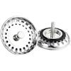Artomnivera Tappo di scarico per lavello da cucina, 2 pezzi, 82 mm, in acciaio inox, argento, con guarnizione in silicone, filtro di ricambio per scarico della cucina