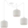 Light Home LH Lampadario a sospensione a spider per la casa - Lampada da soffitto moderna per camera da letto soggiorno e cucina in stile loft - metallo e vetro - E27 con 3 luci - rullo paralume - bianco