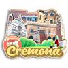 Quwsne Magnete da frigorifero Cremona Italia, souvenir da viaggio, regali turistici 3D classici monumenti artigianali fatti a mano, decorazione per la casa, 1152