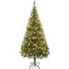 Aigostar Albero di Natale Artificiale da 210 CM,con Catena di Luci LED da 23 M,400 LED Bianco Caldo,8 Modalità di Illuminazione,600 Rami,Colore Verde,Include Supporto in Metallo.