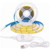 TK99SW Striscia LED COB 1 Metri con Sensore di Movimento 3 Modalità, USB 5V Dimmerabile LED Strisce Bianco Caldo 2700K, 320LED, CRI90+, Montion Sensor COB LED Strip per Sottopensile Cucina,Camera e TV