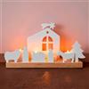 Snyvpra Set completo per presepe in legno e metallo, decorazione da tavolo natalizia con figurine, moderna decorazione natalizia da tavolo e presepe, per soggiorno, davanzale e idea regalo