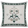 Tex family Federa per Cuscino Arredo Tirolese 40x40 Cervi e Cuori Ecrù Verde Made in Italy