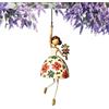 Generico Vintage Whimsical Dancer Hanging Ornament, Folk Art Wind Spinner | Ustic Cottage Windmill Decor, Moves With Breeze, Hanging Garden Wind Ornament For Covered Porch, Patio & Window