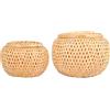 Gokelomg Set di 2 piccole esche decorative in bambù con coperchio per riporre piccoli oggetti. Scatola di bambù fatta a mano e intrecciata per la conservazione